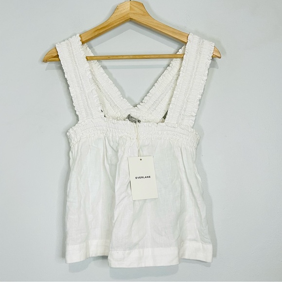 NWT EVERLANE the smocked linen cami white size s - Picture 3 of 7